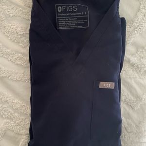 Figs Womens Catarina Scrub Top - Small - Navy